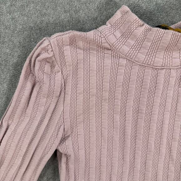 Free People Party in the Back Top Women's XS Purple Ribbed Long Sleeve Tie Back - Picture 4 of 11